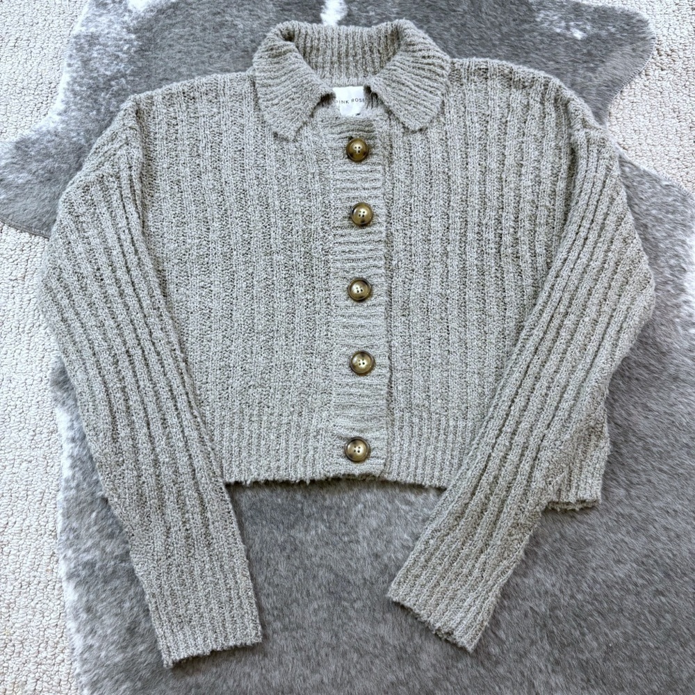 NWT Pink Rose Cozy Cardigan Top - Picture 2 of 10